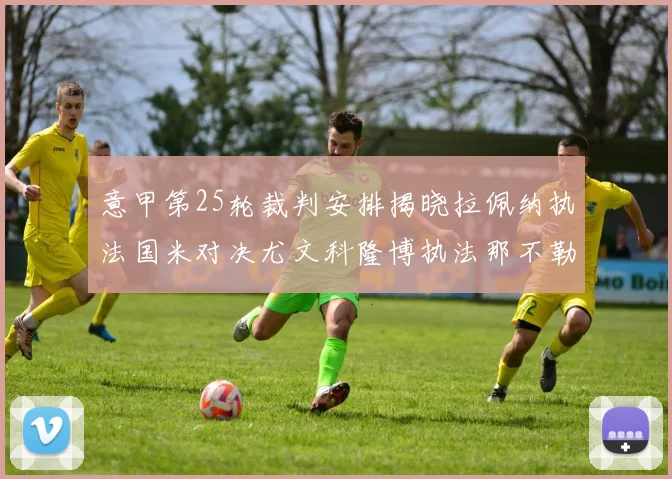 意甲第25轮裁判安排揭晓拉佩纳执法国米对决尤文科隆博执法那不勒斯迎战罗马